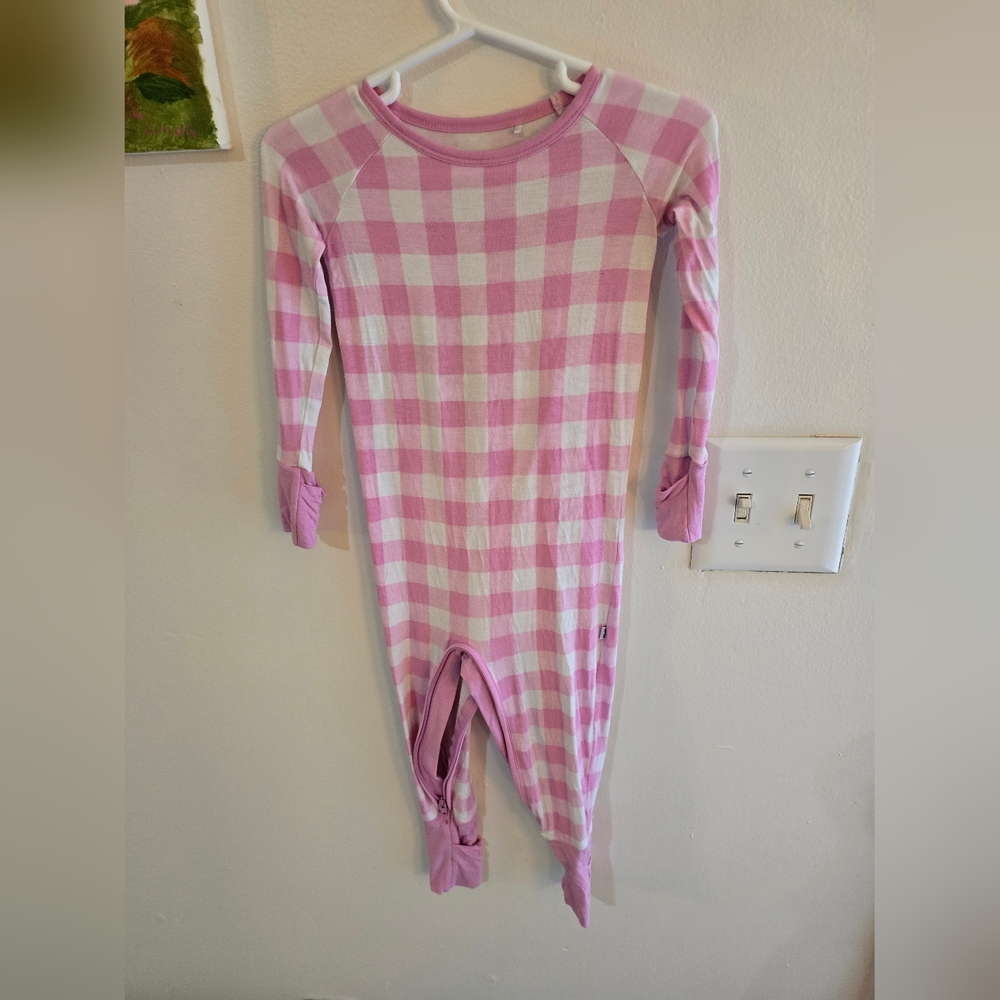 Little Sleepies Pink Gingham Cresent Zippy